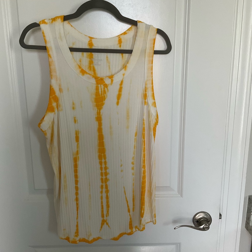 Orange Tie-Dye Sleeveless Top